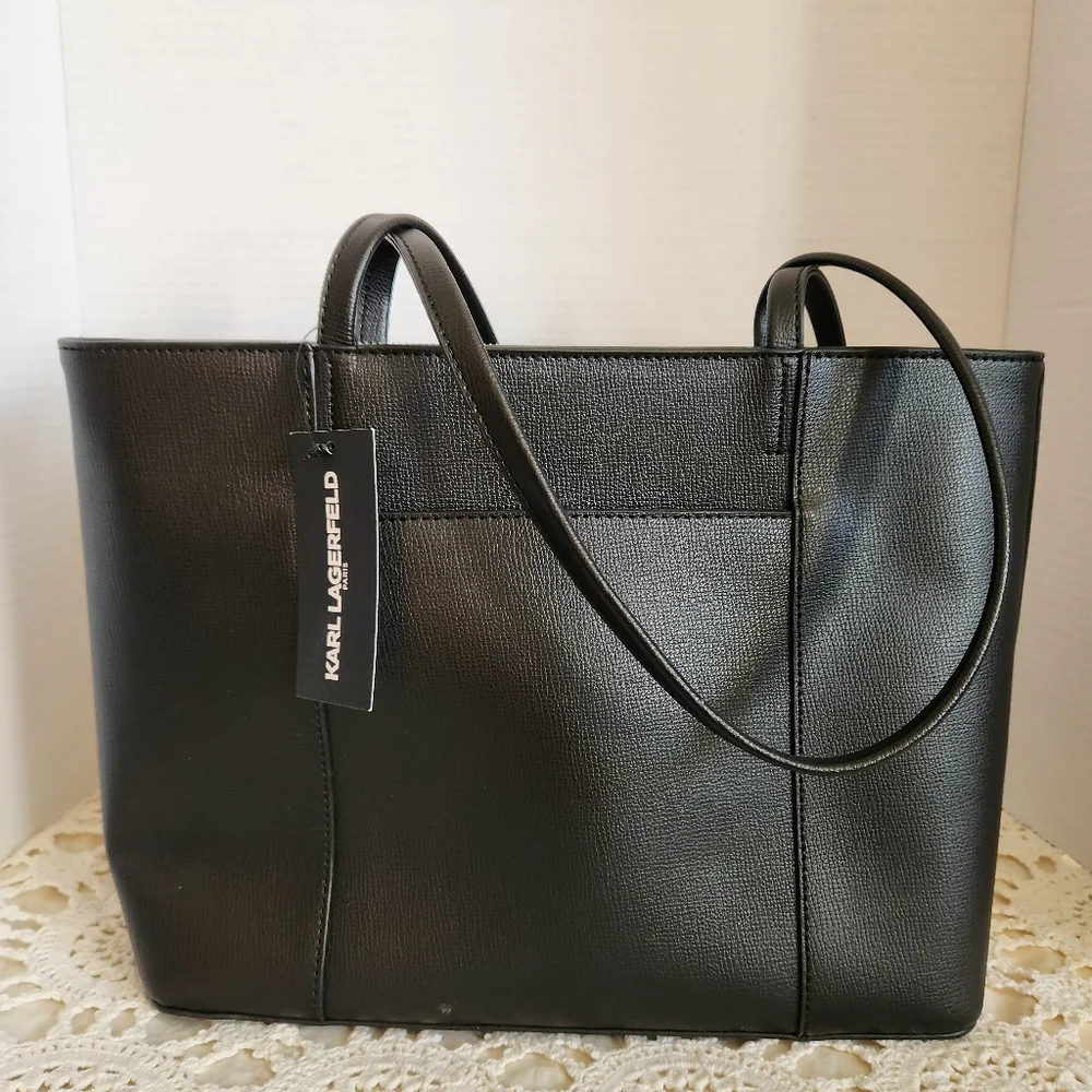 Karl Lagerfeld   Black Tote Bag with Cartoon Design - Picture 5 of 7